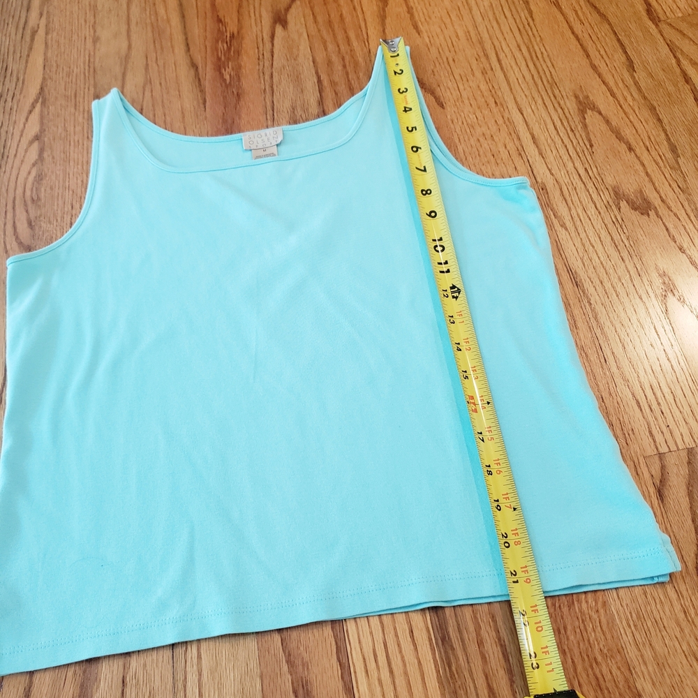 Sigrid Olsen Aqua Scoop Neck Tank Size: M - Picture 6 of 8